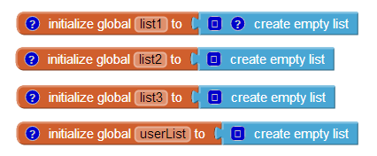 Make empty lists